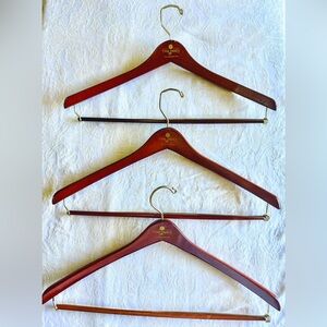 Tom James Wooden Suit Hangers Set of 3 Dark Wood Jacket Pants Bar